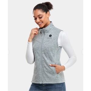 Ororo Heated Fleece Vest Slim Fit Gray w/ Ororo Battery. Size Small